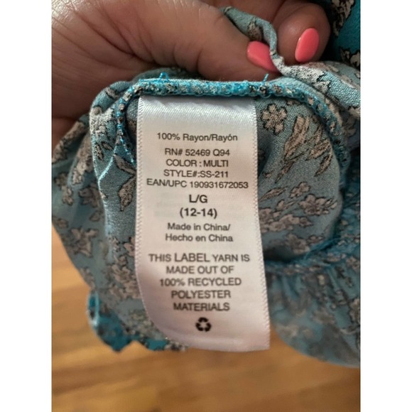 Ruffle Wrap Dress L/G 12/14 Bell Sleeves Floral NWT - Picture 8 of 10